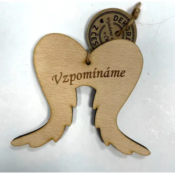 Smuteční dekorace Vzpomínáme křídla 9 cm