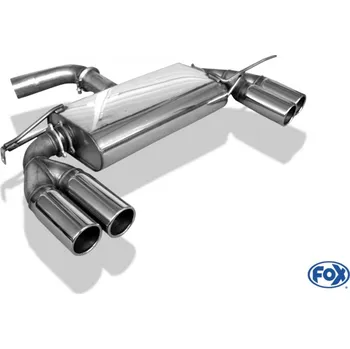 Tlumič výfuku Fox Sportauspuff koncový tlumič výfuku s koncovkou 2x80 Typ 12 na obou stranách pro Škoda Yeti 5L s motorem 1.2, 1.4 TSI, s pohonem předních kol SLEVA 2%
