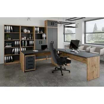 Kancelářská sestava Kancelářská sestava NEJBY GIANNI 2, dub wotan/antracit + vyzvednutí ZDARMA