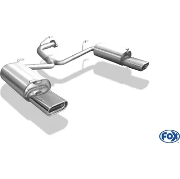 Tlumič výfuku Fox Sportauspuff koncový tlumič výfuku s koncovkou 160x80 Typ 53 na obou stranách pro Toyota Avensis s motorem 2.2 D-Cat, Limousine SLEVA 2%