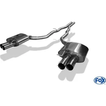 Tlumič výfuku Fox Sportauspuff koncový tlumič výfuku s koncovkou 2x80 Typ 10 na obou stranách pro BMW řada 5 F10, F11 2011- s motorem 3.0 d SLEVA 2%