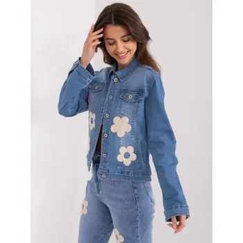 Květinová denimová bunda NM-KR-