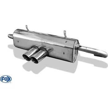 Tlumič výfuku Fox Sportauspuff koncový tlumič výfuku s vývodem uprostřed s koncovkou 2x80 Typ 25 pro Porsche Boxster 986 1999- s motorem 2.7, 3.2 SLEVA 2%