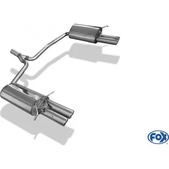 Tlumič výfuku Fox Sportauspuff koncový tlumič výfuku s koncovkou 2x70 Typ 16 na obou stranách pro Mercedes třída C 204 2007- s motorem 1.6, 1.8, 2.2 D, pro vozy s AMG-paketem SLEVA 2%