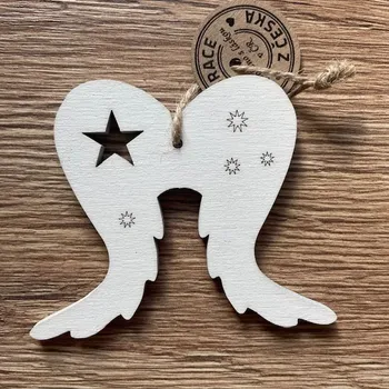 Vánoční dekorace Andělská křídla vánoční, 2 velikosti Rozměry: 9 cm barva bílá Andělská křídla