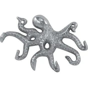 Věšák SEA Club Háček - Chobotnice, poniklovaná mosaz, 15x10x2,5cm