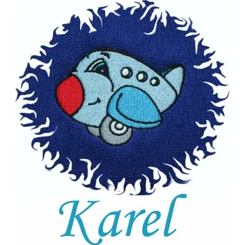 Dětská osuška s výšivkou a jménem QUALITY 400 g/m2 - LETADLO