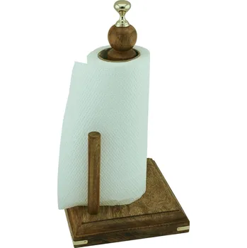 SEA Club Stojan na kuchyňský vál, mangové dřevo/mosaz, 16,5x16,5x33cm