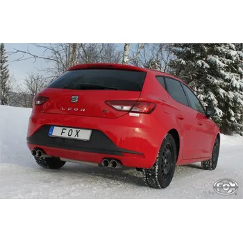 Tlumič výfuku Fox Sportauspuff koncový tlumič výfuku s koncovkou 2x80 Typ 25 na obou stranách pro Seat Leon 5F 2012- s motorem 1.2, 1.4, 1.6 TDI, 2.0 TDI, s pevnou ZN SLEVA 2%