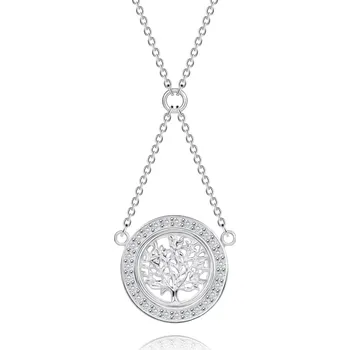Náhrdelník Stříbrný 925 náhrdelník, řetízek a přívěsek - strom života se zirkonovou obrubou