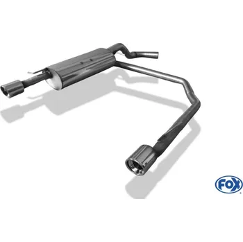 Tlumič výfuku Fox Sportauspuff koncový tlumič výfuku s koncovkou 1x90 Typ 17 na obou stranách pro Volkswagen Golf IV s motorem 1.4, 1.6, 1.8, 1.9 TDI, 2.0, 2.3 SLEVA 2%