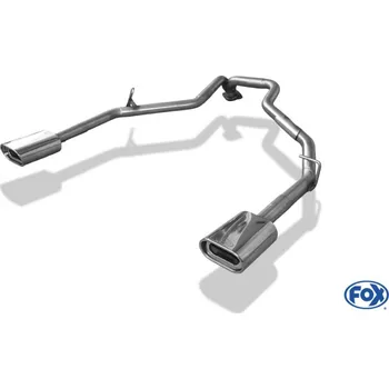 Tlumič výfuku Fox Sportauspuff koncové vedení výfuku s koncovkami s koncovkou 135x80 Typ 53 na obou stranách pro Kia Sorento s motorem 2.5 CRDi SLEVA 2%