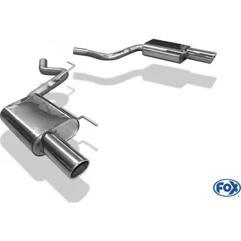 Tlumič výfuku Fox Sportauspuff koncový tlumič výfuku s koncovkou 1x100 Typ 16 na obou stranách pro Ford Mustang 2014- s motorem 2.3 SLEVA 2%