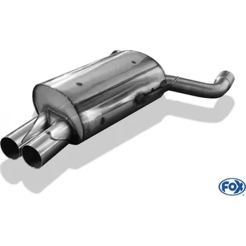 Tlumič výfuku Fox Sportauspuff koncový tlumič výfuku s koncovkou 2x76 Typ 10 pro BMW řada 5 E39 s motorem 2.0, 2.5, 2.8, určeno pro Limousine SLEVA 2%