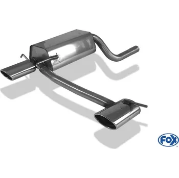 Tlumič výfuku Fox Sportauspuff koncový tlumič výfuku s koncovkou 115x85 Typ 32 na obou stranách pro Mercedes třída C 203 s motorem 1.8, 2.0, 2.2 CDI, 2.5, 2.6, 2.7 CDI, 3.0, 3.2 SLEVA 2%