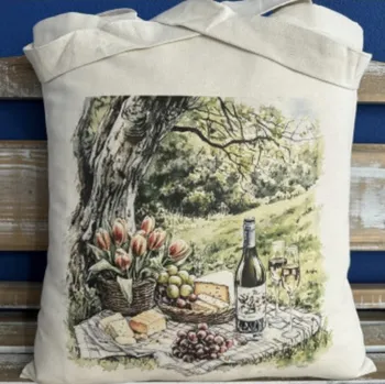 Nákupní taška Tegatex Látková taška - piknik pod stromem