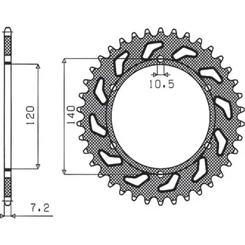 Řetězová sada pro motocykl SUNSTAR ZADNÍ ŘETĚZOVÉ KOLO 5301 39 KAWASAKI ZR 750 ZEPHYR 91-99,W 650 99-06 (JTR498.39) (ŘETĚZ 525) (530139JT)