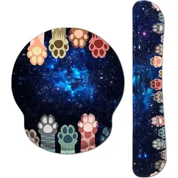 Podložka pod myš Huado Set podložka pod myš a zápěstí Tlapky ve vesmíru Huado 97k-cube