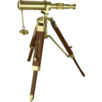 Teleskopický dalekohled SEA Club Dalekohled na stojanu, mosaz/dřevo, V: 26/37cm, D: 25cm, Ø: ø: 3,5 cm
