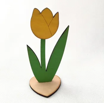 umělá květina Dřevěný tulipán 18 cm, 6 barev Barva: Žlutá