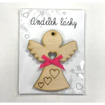 Vánoční dekorace Andílek lásky 7 cm