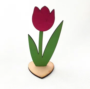 umělá květina Dřevěný tulipán 18 cm, 6 barev Barva: Růžová