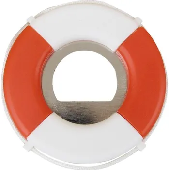 Popelník SEA Club Otvírák na láhve - záchranný pás, červená/bílá, plast/železo, Ø: 7 cm