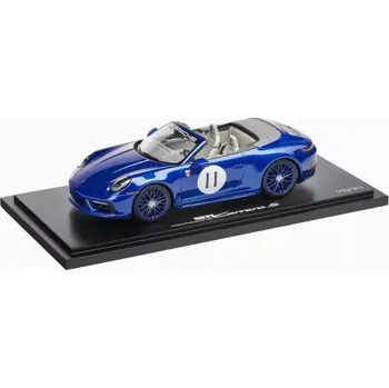 autíčko PORSCHE 911 Carrera S Cabriolet (992) Limited Edition Model 1:18 startovní číslo 11 modrá metalíza (Sběratelský model, tlakově litý.)