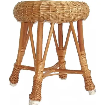 Taburet Proutěný taburet velký (Proutěný taburet velký – pevný a stylový sedací doplněk z přírodního proutí)