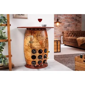 Stojan na víno Stojan na láhve MONDO (Vintage stojan na láhve s designem mapy světa 80cm.)