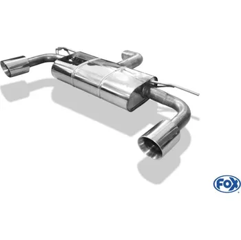 Tlumič výfuku Fox Sportauspuff koncový tlumič výfuku s koncovkou 1x100 Typ 25 na obou stranách pro difuzor Rieger pro Seat Leon 5F 2017- s motorem (DADA/DPCA) 2.0, 1.5 SLEVA 2%