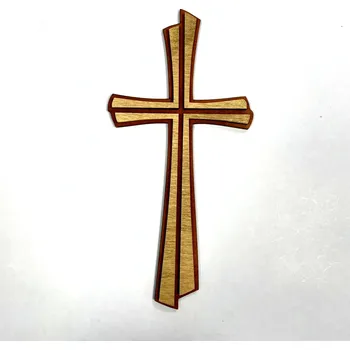 Obraz Dřevěný kříž 30 cm - 3 varianty Barva: Hnědo-zlatá