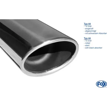 Tlumič výfuku Fox Sportauspuff koncový tlumič výfuku s koncovkou 140x90 Typ 44 na obou stranách pro Audi A3 2012- s motorem 1.4 TFSI SLEVA 2%