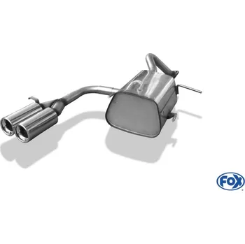 Tlumič výfuku Fox Sportauspuff koncový tlumič výfuku s vývodem uprostřed s koncovkou 2x76 Typ 13 pro Nissan Micra K11 s motorem 1.0, 1.3 SLEVA 2%