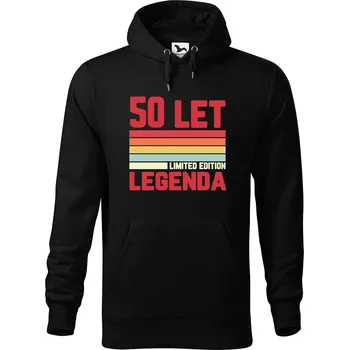 Pánská mikina DOBRÝ TRIKO Pánská mikina s potiskem Legenda limitovaná edice Velikost pánské mikiny: 5XL, Barva: Černá