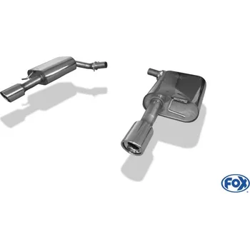 Tlumič výfuku Fox Sportauspuff koncový tlumič výfuku s koncovkou 1x90 Typ 17 na obou stranách pro Audi A6 4F s motorem 2.0, 2.0 TDI, 2.4, 2.7 TDI, 2.8, 3.0, 3.2 SLEVA 2%