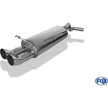 Tlumič výfuku Fox Sportauspuff koncový tlumič výfuku s koncovkou 2x76 Typ 18 pro Volkswagen Golf IV s motorem 1.4, 1.6, 1.8, 1.9 TDI, 2.0, 2.3 SLEVA 2%