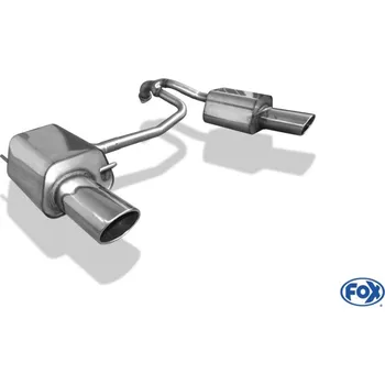 Tlumič výfuku Fox Sportauspuff koncový tlumič výfuku s koncovkou 129x106 Typ 32 na obou stranách pro Hyundai Coupe GK 2002-2006 s motorem 2.7 V6 SLEVA 2%