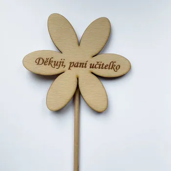 Zápich kytka 12 cm Paní učitelce