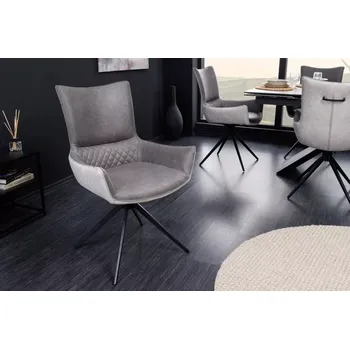 Jídelní židle Židle ALPIN GRAY (Designová otočná židle šedá.)