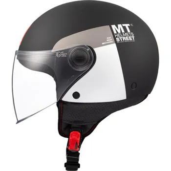 Helma na motorku MT Helmets STREET INBOARD D2 matná černo-bílá M - 57-58 cm + DÁREK