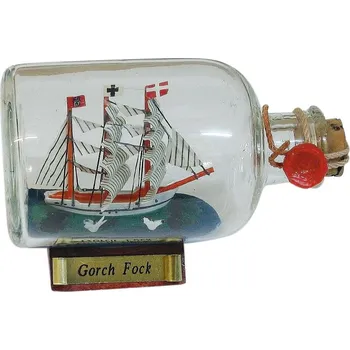 SEA Club Loď v láhvi - Gorch Fock, D: 9cm, V: 5,5cm, Ø: hmotnost: 4,5 cm