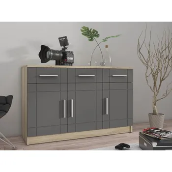 Komoda Padre komoda 3D3S, dub sonoma/grafit 103x70x37 (SxVxH)