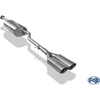 Tlumič výfuku Fox Sportauspuff koncový tlumič výfuku s koncovkou 2x88x74 Typ 33 pro Mercedes třída A W168 s motorem 1.4, 1.6, 1.7 TD, 1.9 SLEVA 2%