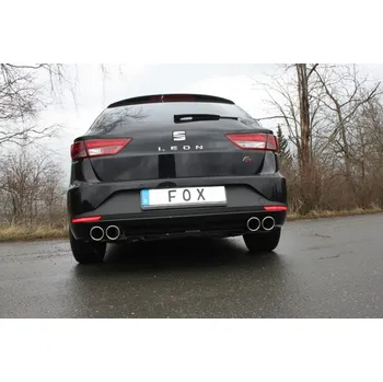 Tlumič výfuku Fox Sportauspuff koncový tlumič výfuku s koncovkou 2x90 Typ 16 na obou stranách pro Seat Leon 5F ST s motorem 1.4, 1.8, 2.0 TDI SLEVA 2%