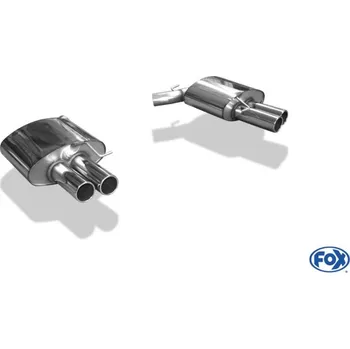 Tlumič výfuku Fox Sportauspuff koncový tlumič výfuku s koncovkou 2x80 Typ 12 na obou stranách pro BMW řada 5 F10 2011- s motorem 3.0 SLEVA 2%