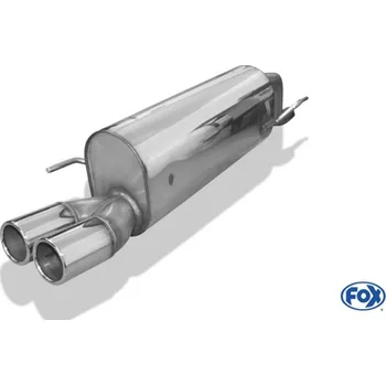 Tlumič výfuku Fox Sportauspuff koncový tlumič výfuku s koncovkou 2x76 Typ 12 pro Fiat Grande Punto Benzin s motorem 1.2, 1.4 SLEVA 2%