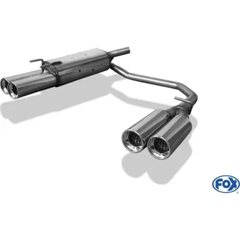 Tlumič výfuku Fox Sportauspuff koncový tlumič výfuku s koncovkou 2x80 Typ 13 na obou stranách pro Opel Corsa B s motorem 1.2, 1.4, 1.5 TD, 1.6, průměr výf. vedení 50 mm SLEVA 2%