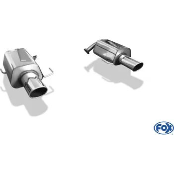 Tlumič výfuku Fox Sportauspuff koncový tlumič výfuku s koncovkou 129x106 Typ 44 na obou stranách pro Subaru Legacy Outback BP 2003-2009 s motorem 2.0, 2.0 D, 2.5, 3.0, Kombi SLEVA 2%