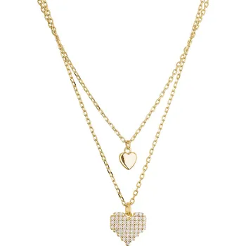 Náhrdelník Pozlacený dvouřadý náhrdelník srdíčka 12153.1